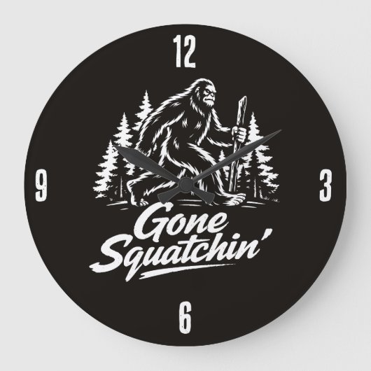 Bigfoot Sasquatch Clock ラージ壁時計 (正面)