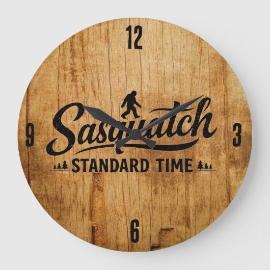 Bigfoot Sasquatch Clock ラージ壁時計 (正面)