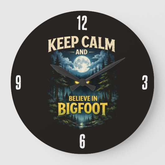 Bigfoot Sasquatch Clock ラージ壁時計 (正面)