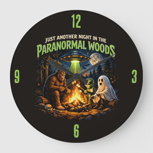 Bigfoot Sasquatch Clock ラージ壁時計 (正面)