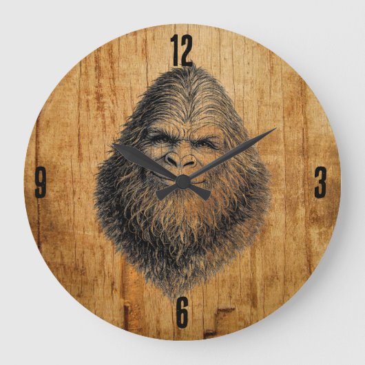 Bigfoot Sasquatch Clock ラージ壁時計 (正面)
