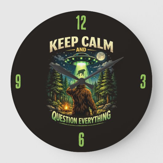 Bigfoot Sasquatch Clock ラージ壁時計 (正面)