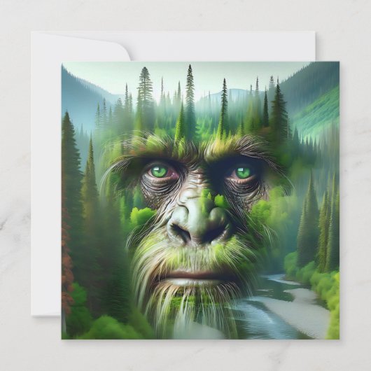 Bigfoot Sasquatch Double Exposure with Forest (正面)