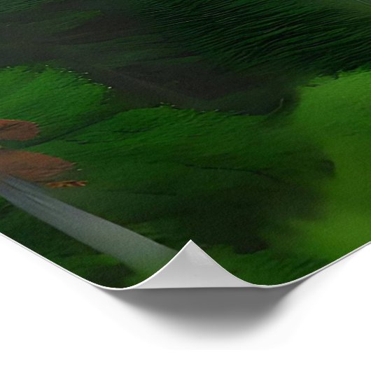 Bigfoot Sasquatch Double Exposure with Forest ポスター (角)