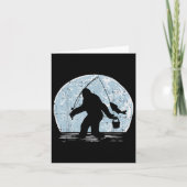 Bigfoot Sasquatch Fishing Moon Funny Fisherman Ang カード (正面)