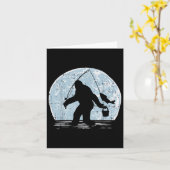Bigfoot Sasquatch Fishing Moon Funny Fisherman Ang カード (黄色い花)