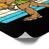 Bigfoot Sasquatch Fishing Retro Fisherman Men Wome ポスター (角)