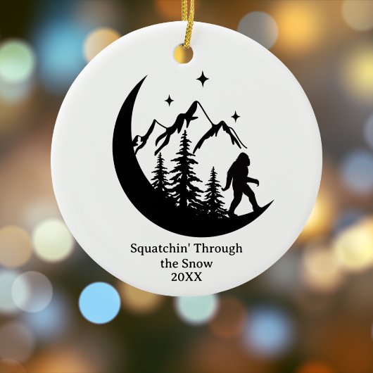 BigFoot Sasquatch Funny Outdoors Nature Custom セラミックオーナメント
