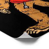 Bigfoot Sasquatch Heart With Arrow Funny Valentine ポスター (角)