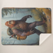 Bigfoot Sasquatch hiking Sherpa Blanket シェルパブランケット (正面(横))
