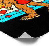Bigfoot Sasquatch Retro Heart Funny Valentines Day ポスター (角)