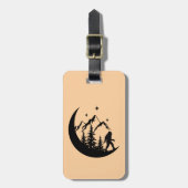 BigFoot Sasquatch Squatchy Forest Mountain QR Code ラゲッジタグ (正面縦)