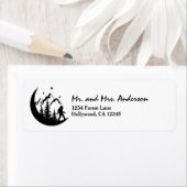 BigFoot Sasquatch Squatchy Forest Mountains Moon ラベル (インサイチュ)