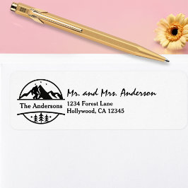 BigFoot Sasquatch Squatchy Forest Mountains Simple ラベル