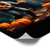 Bigfoot Sasquatch Turkey Ufos Funny Thanksgiving D ポスター (角)