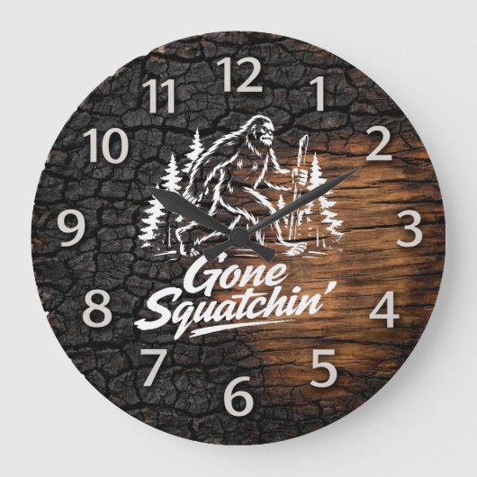 Bigfoot Sasquatch Wall Clock ラージ壁時計 (正面)