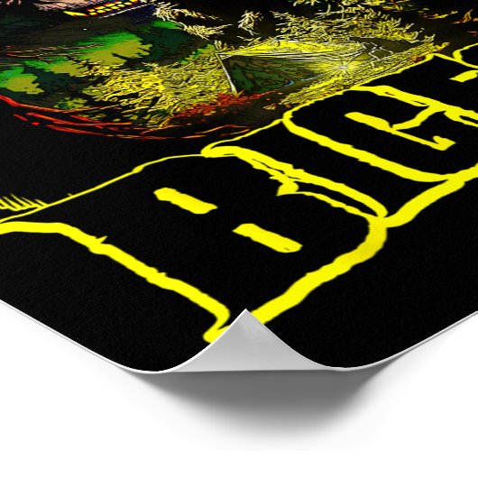 Bigfoot Scary Camping Forest Woods Sasquatch Tent  ポスター (角)