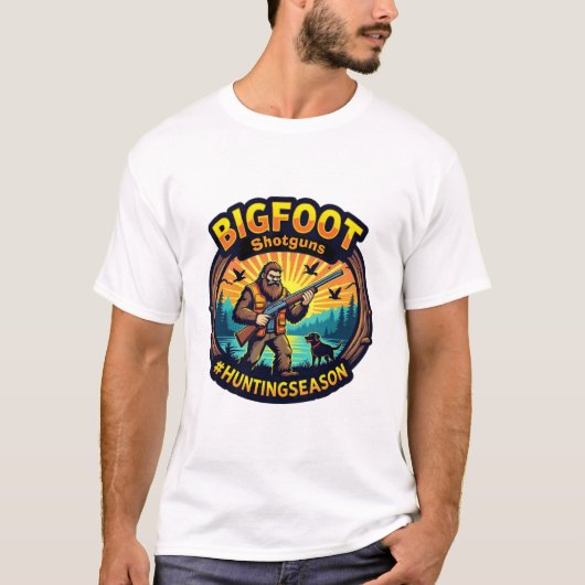 Bigfoot Shotguns #Huntingseason Tシャツ (正面)