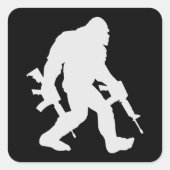 Bigfoot Silhouette Sasquatch スクエアシール (正面)