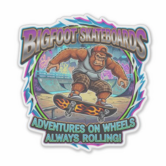 Bigfoot Skateboards-Adventures on wheels シール (正面)