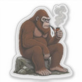 Bigfoot Smoking a Pipe シール (正面)