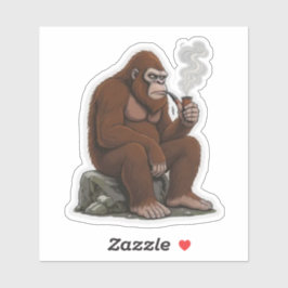 Bigfoot Smoking a Pipe シール