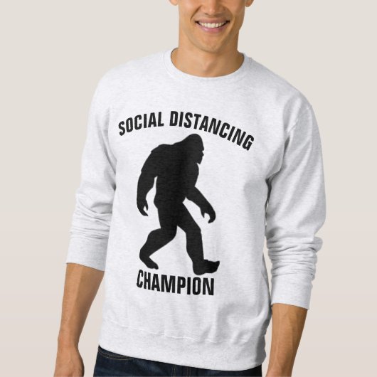 BIGFOOT SOCIAL DISTANCINGチャンピオンおもしろいTシャツ スウェットシャツ (正面)