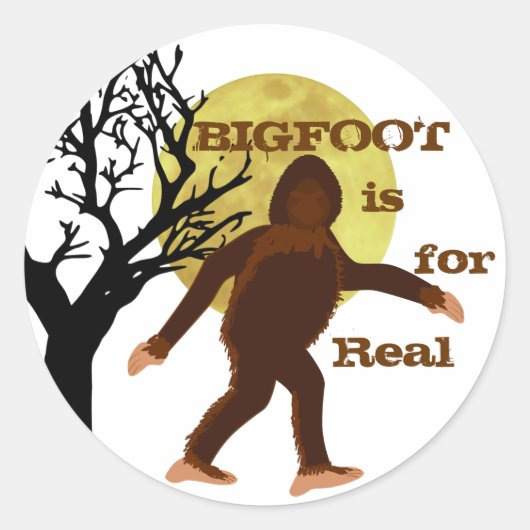 Bigfoot SquatchはMoonlightステッカー実在用である ラウンドシール (正面)