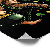 Bigfoot St Patricks Day Funny Sasquatch Saint Padd ポスター (角)