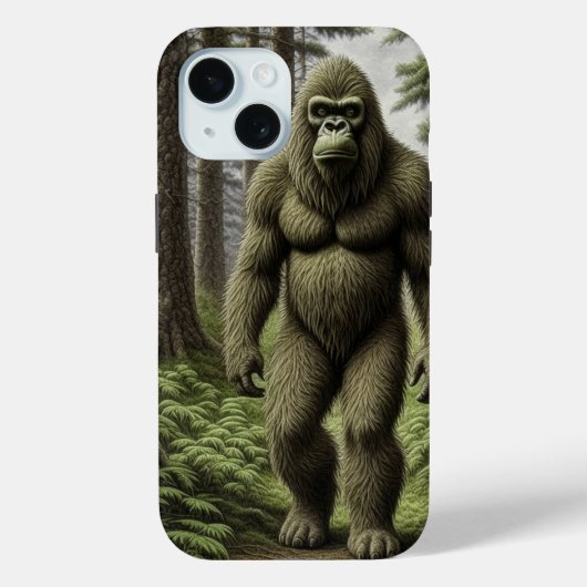 Bigfoot standing in Trees AI art Case-Mate iPhoneケース (裏面)