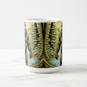 Bigfoot standing in Water Cartoon コーヒーマグカップ (中央)