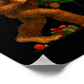 Bigfoot Stealing Christmas Tree Lights Xmas Boys M ポスター (角)