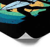 Bigfoot Surfing Shirt Funny Sasquatch Yeti Surf Te ポスター (角)