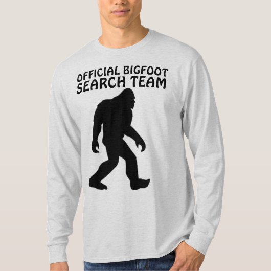 BIGFOOT Tおもしろいシャツ、検索チーム Tシャツ (正面)