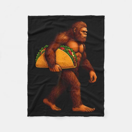 Bigfoot Taco Sasquatch Walking Taco Funny Shirt Me フリースブランケット (正面)