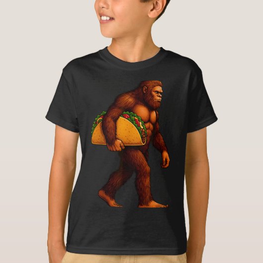 Bigfoot Taco Sasquatch Walking Taco Funny Shirt Me Tシャツ (正面)