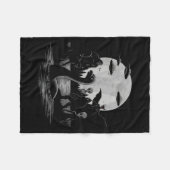 Bigfoot Ufo Loch Ness Monster Mothman And Aliens!  フリースブランケット (正面(横))