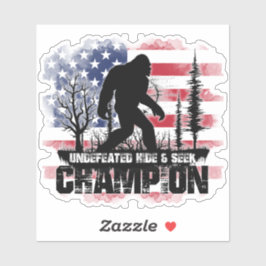 Bigfoot Undefeated Hide & Seek Champ American Flag シール