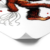 Bigfoot Valentines Day Funny Sasquatch Hearts Love ポスター (角)