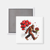 Bigfoot Valentines Day Funny Sasquatch Hearts Love マグネット (正面/裏面)