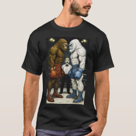 Bigfoot Vs Yeti、ボクシングの試合、A.I漫画アート Tシャツ