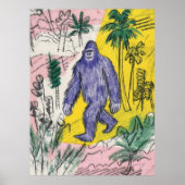 Bigfoot Walking Poster Print Wall Art ポスター (正面)