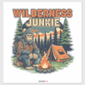 Bigfoot wilderness junkie retro design シール (シート)