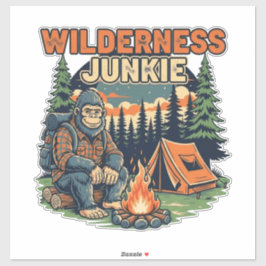 Bigfoot wilderness junkie retro design シール