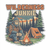 Bigfoot wilderness junkie retro design シール (正面)