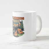 Bigfoot wilderness junkie retro design ジャンボコーヒーマグカップ (正面右)