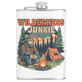Bigfoot wilderness junkie retro design フラスク