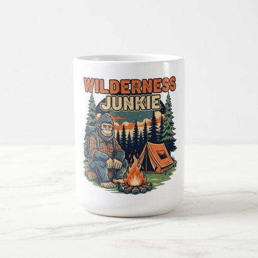 Bigfoot wilderness junkie retro design モーフィングマグカップ (中央)