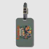 Bigfoot wilderness junkie retro design ラゲッジタグ (正面縦)