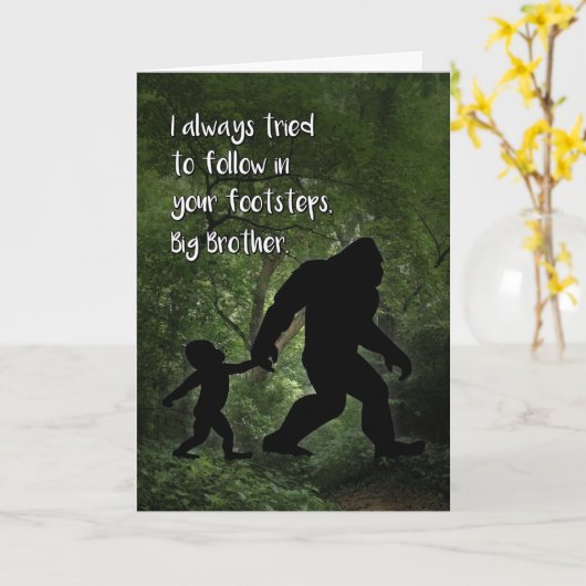 Bigfoot with Child誕生日for Brother カード (黄色い花)